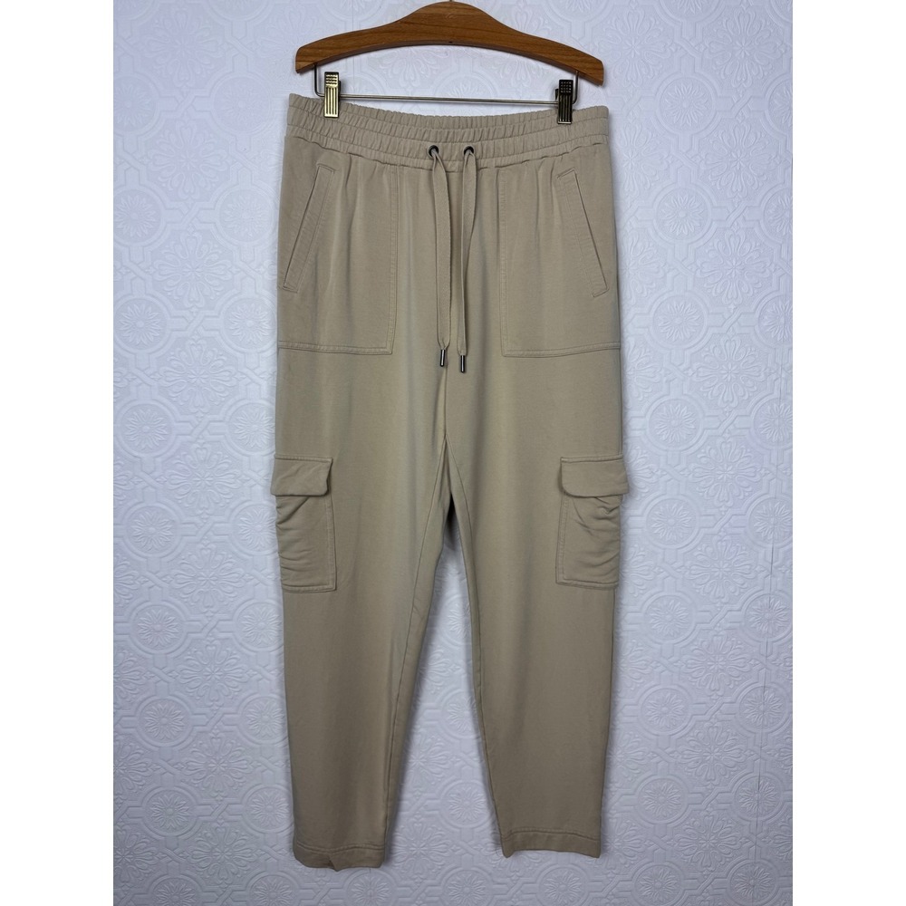 Banana Republic Cream Tan Cargo Jogger Pants Medium Khaki Stretch High Rise